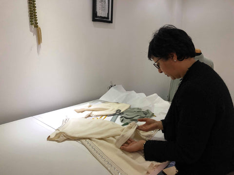 Craftswomen working on a handmade north african piece