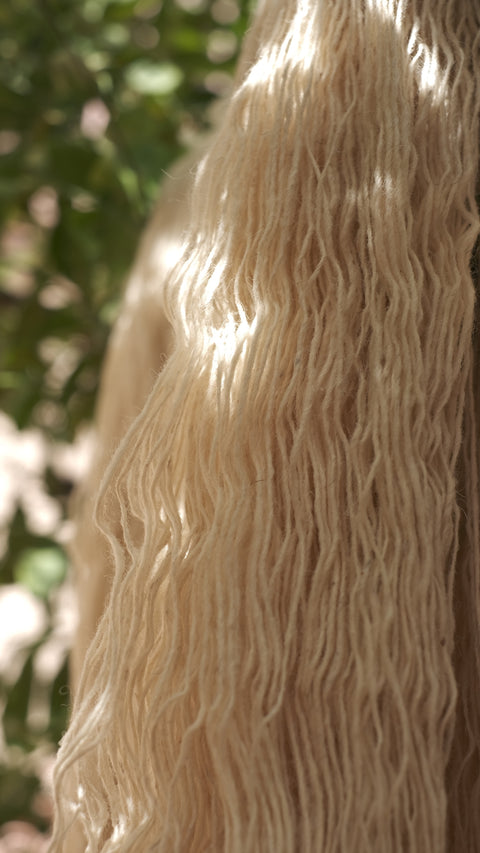 Hand-Spun Wool Threads - Undyed Cream